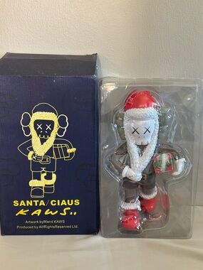KAWS Santa Claus Figure in Red, White, Brown, Green